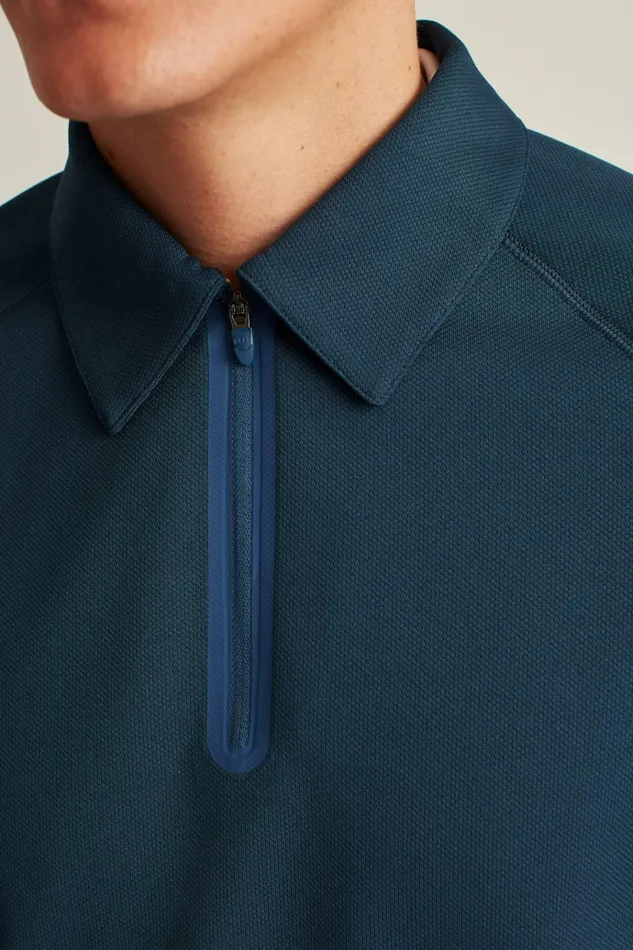 Men Golf Polos and Tops Bonobos Fall Ball Long Sleeve Golf Polo Navy