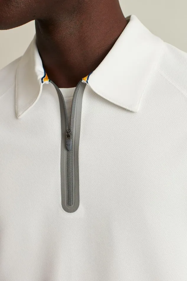 Men Golf Polos and Tops Bonobos Fall Ball Long Sleeve Golf Polo White