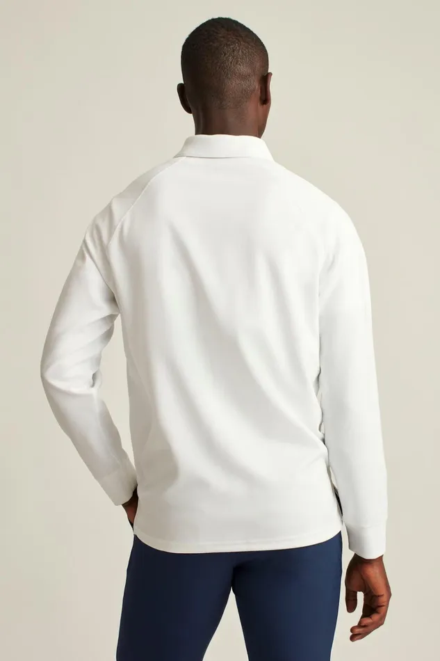 Men Golf Polos and Tops Bonobos Fall Ball Long Sleeve Golf Polo White