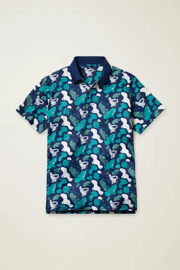 Men Golf Polos and Tops Bonobos Limited Edition Performance Golf Polo Golf Course Camo Blues Men Golf Polos and Tops Bonobos Limited Edition Performance Golf Polo Golf Course Camo Blues