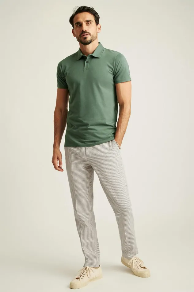 Men Golf Polos and Tops Bonobos Pima Performance Polo Deep Sage Green