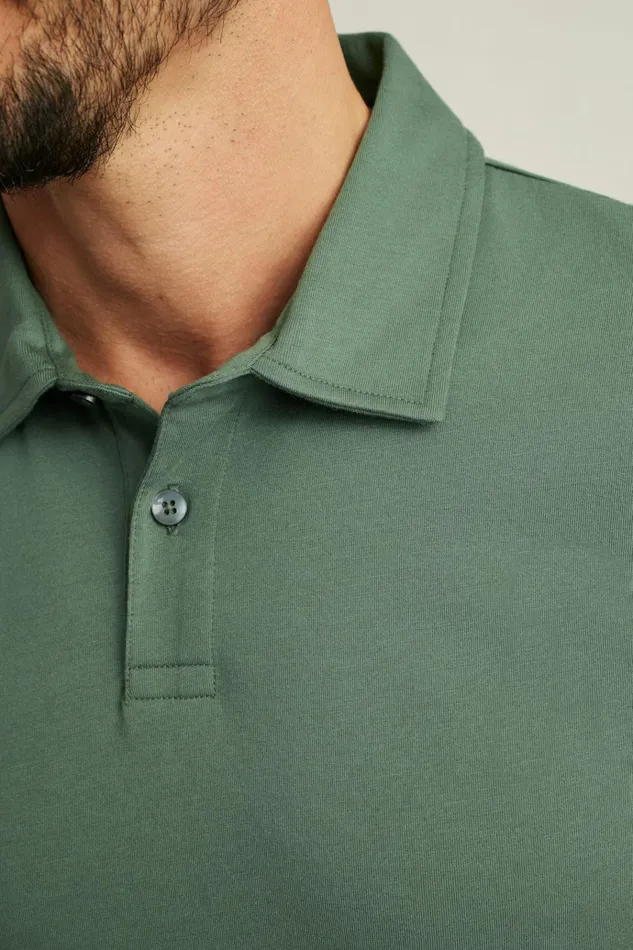 Men Golf Polos and Tops Bonobos Pima Performance Polo Deep Sage Green