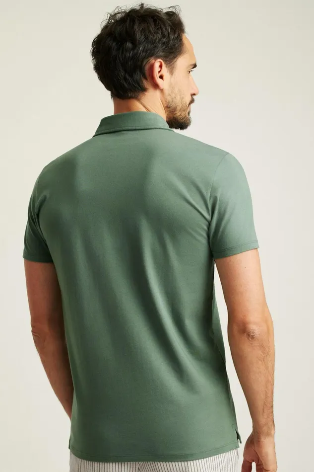 Men Golf Polos and Tops Bonobos Pima Performance Polo Deep Sage Green