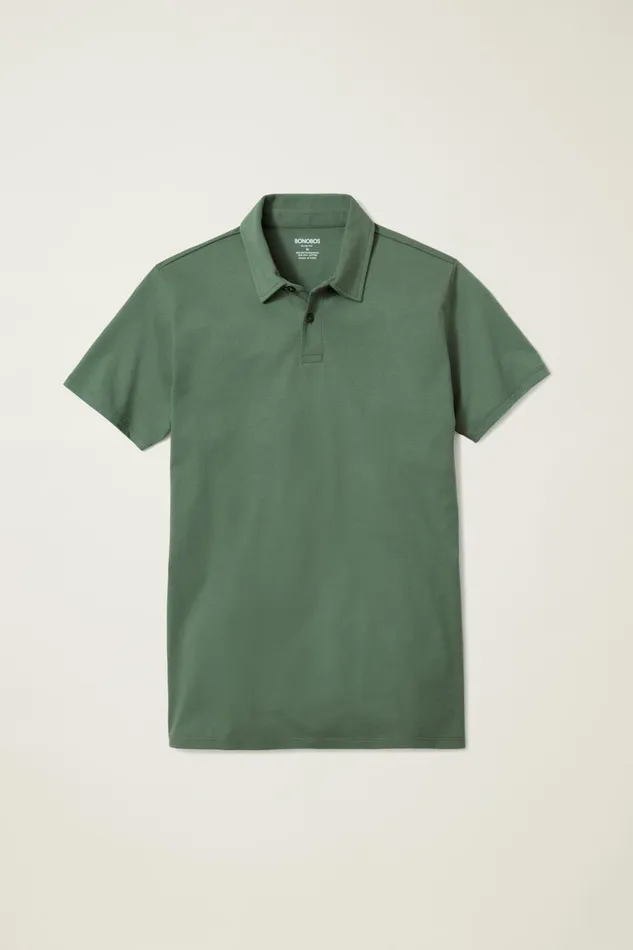 Men Golf Polos and Tops Bonobos Pima Performance Polo Deep Sage Green
