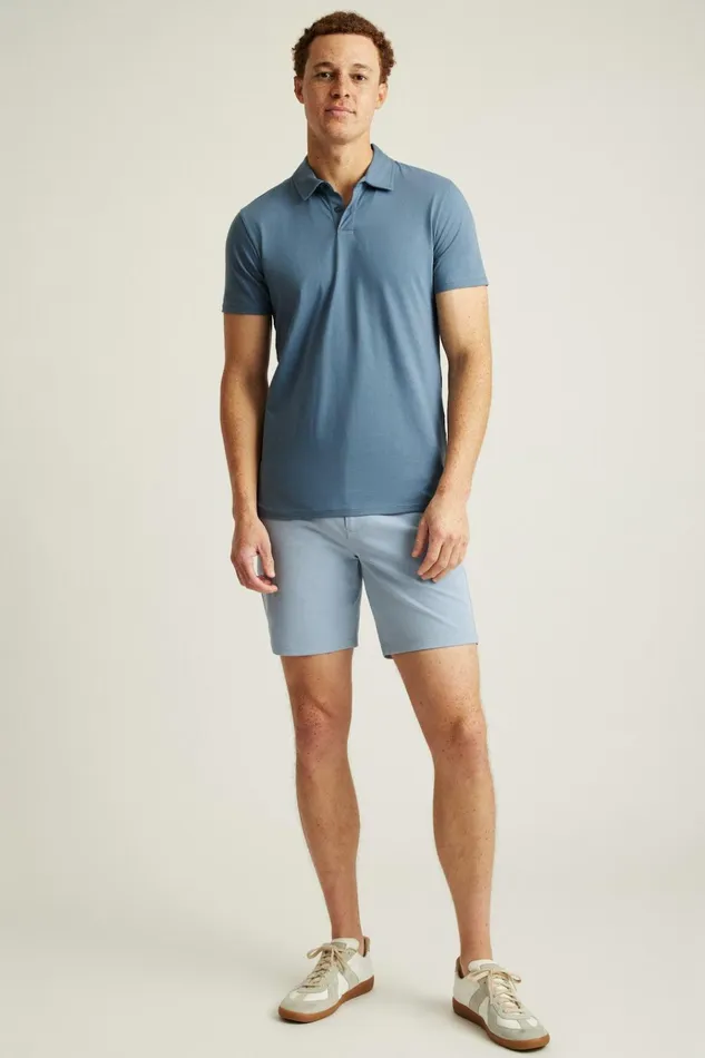 Men Golf Polos and Tops Bonobos Pima Performance Polo Flint Stone Grey