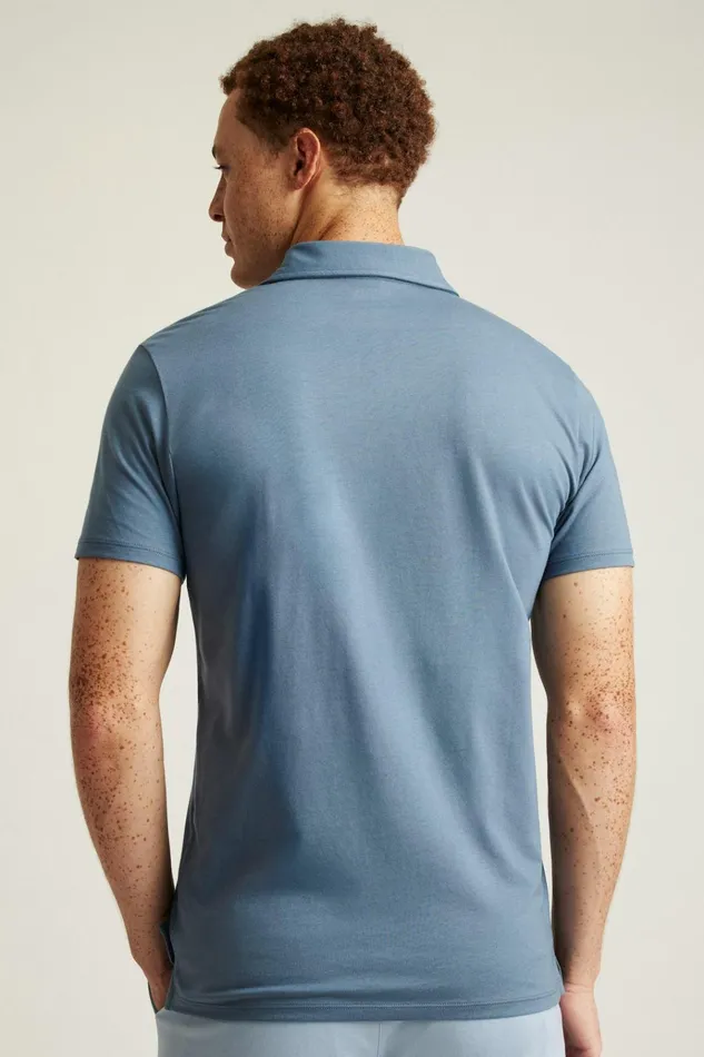 Men Golf Polos and Tops Bonobos Pima Performance Polo Flint Stone Grey