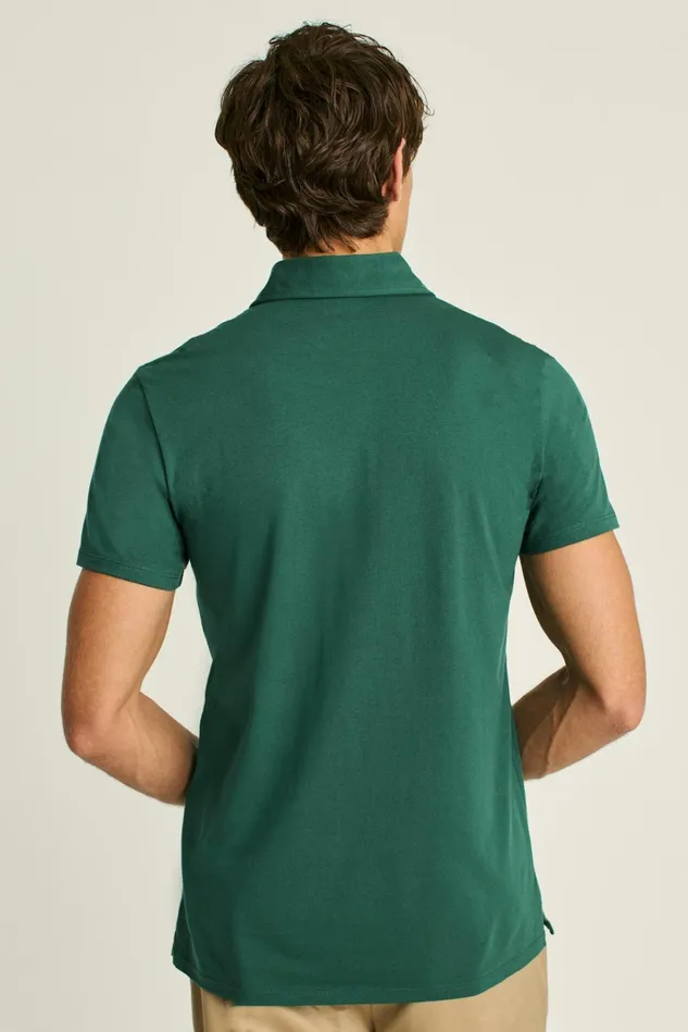 Men Golf Polos and Tops Bonobos Pima Performance Polo Forest Green