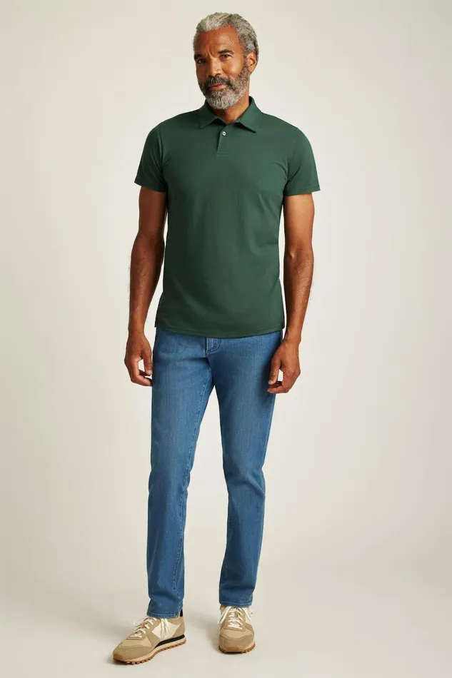 Men Golf Polos and Tops Bonobos Pima Performance Polo Green Gables