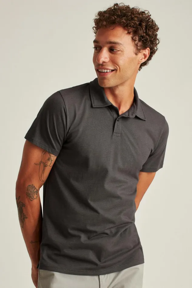 Men Golf Polos and Tops Bonobos Pima Performance Polo Grey