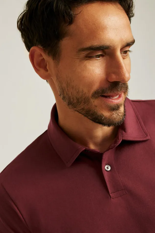 Men Golf Polos and Tops Bonobos Pima Performance Polo Tawny Port