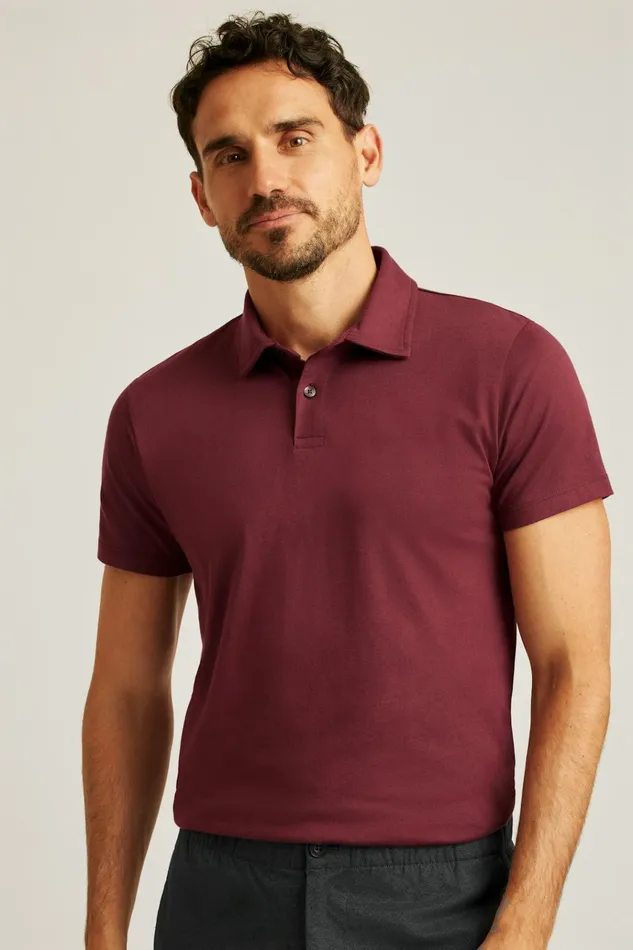 Men Golf Polos and Tops Bonobos Pima Performance Polo Tawny Port