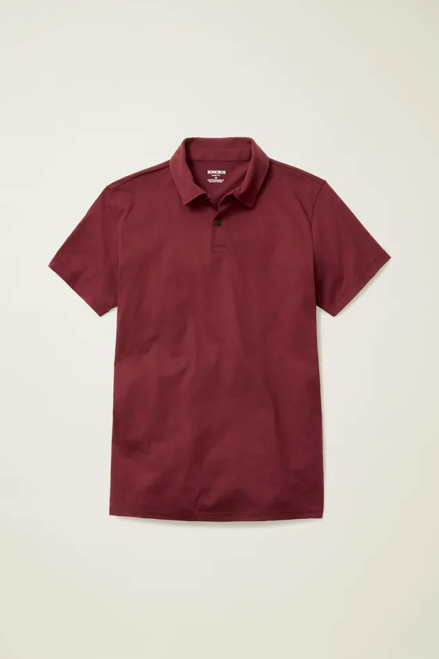 Men Golf Polos and Tops Bonobos Pima Performance Polo Tawny Port