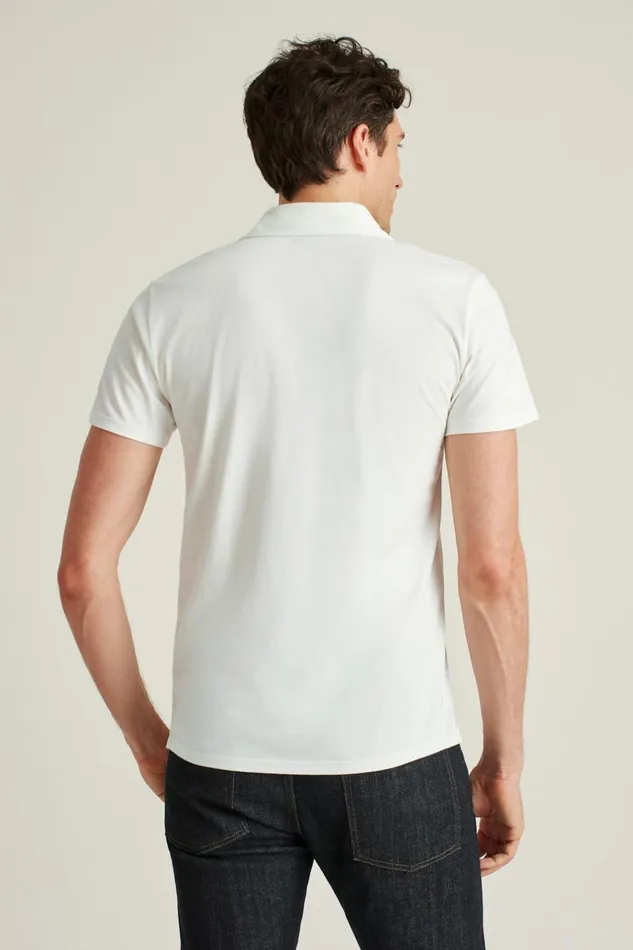 Men Golf Polos and Tops Bonobos Pima Performance Polo White