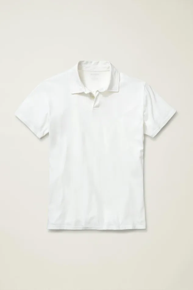 Men Golf Polos and Tops Bonobos Pima Performance Polo White