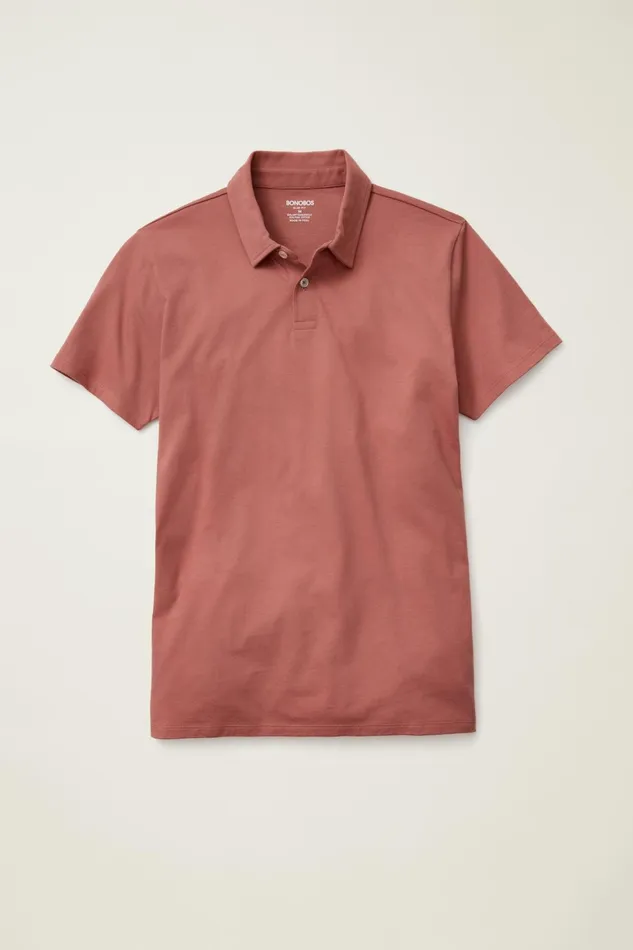 Men Golf Polos and Tops Bonobos Pima Performance Polo Withered Rose