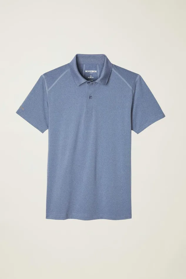 Men Golf Polos and Tops Bonobos The MFlex Golf Polo Extended Sizes Heather Indigo Men Golf Polos and Tops Bonobos The MFlex Golf Polo Extended Sizes Heather Indigo