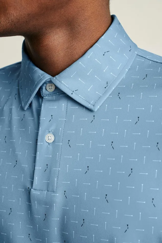 Men Golf Polos and Tops Bonobos The Performance Golf Polo Blue Broken Tee Geo