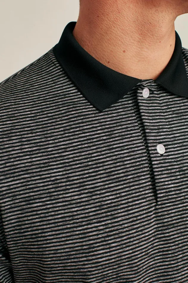 Men Golf Polos and Tops Bonobos The Performance Golf Polo Charcoal Heather Stripe