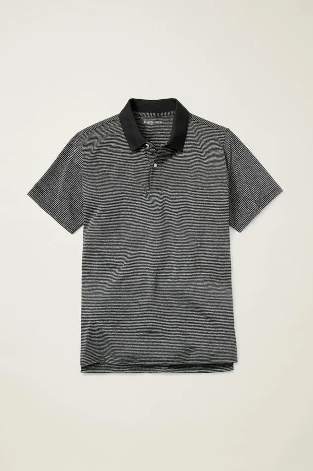 Men Golf Polos and Tops Bonobos The Performance Golf Polo Charcoal Heather Stripe