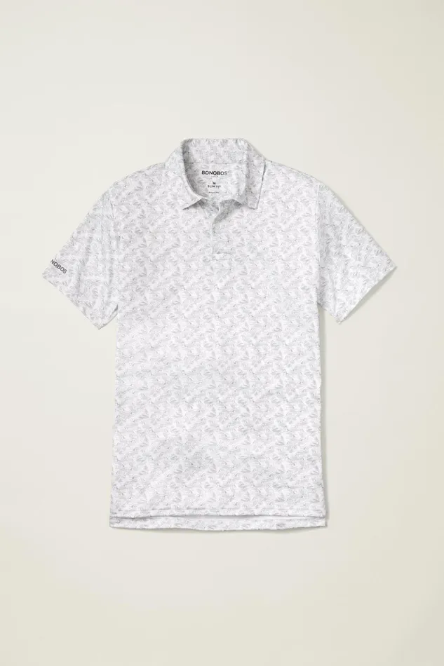 Men Golf Polos and Tops Bonobos The Performance Golf Polo Gray Duck Disco