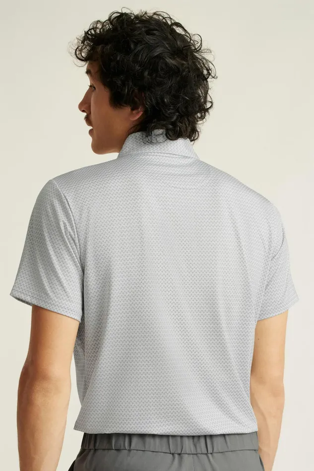 Men Golf Polos and Tops Bonobos The Performance Golf Polo Grey Golf Flag Geo