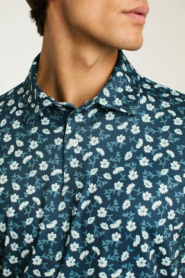 Men Golf Polos and Tops Bonobos The Performance Golf Polo Navy Blue Martin Floral