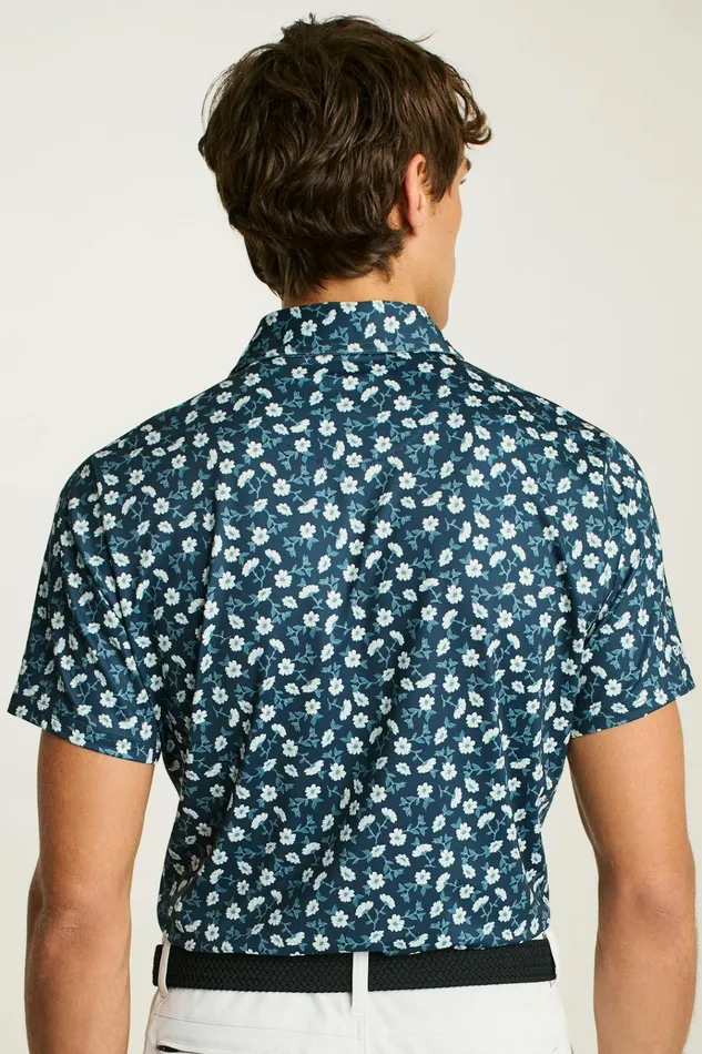 Men Golf Polos and Tops Bonobos The Performance Golf Polo Navy Blue Martin Floral