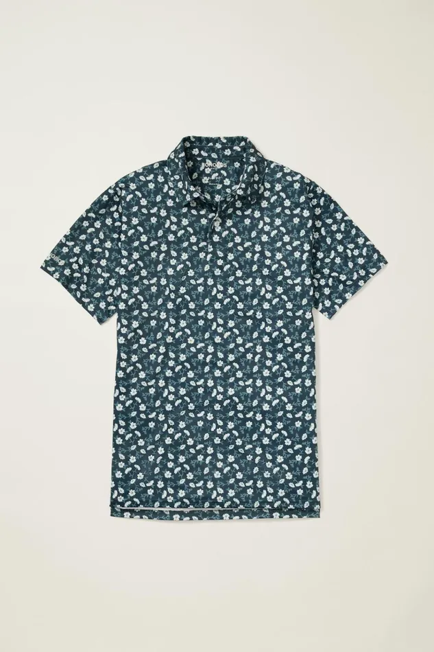 Men Golf Polos and Tops Bonobos The Performance Golf Polo Navy Blue Martin Floral