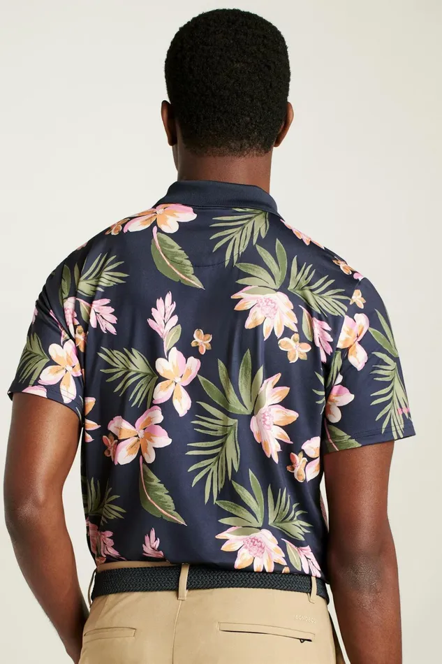 Men Golf Polos and Tops Bonobos The Performance Golf Polo Navy Sunset Floral