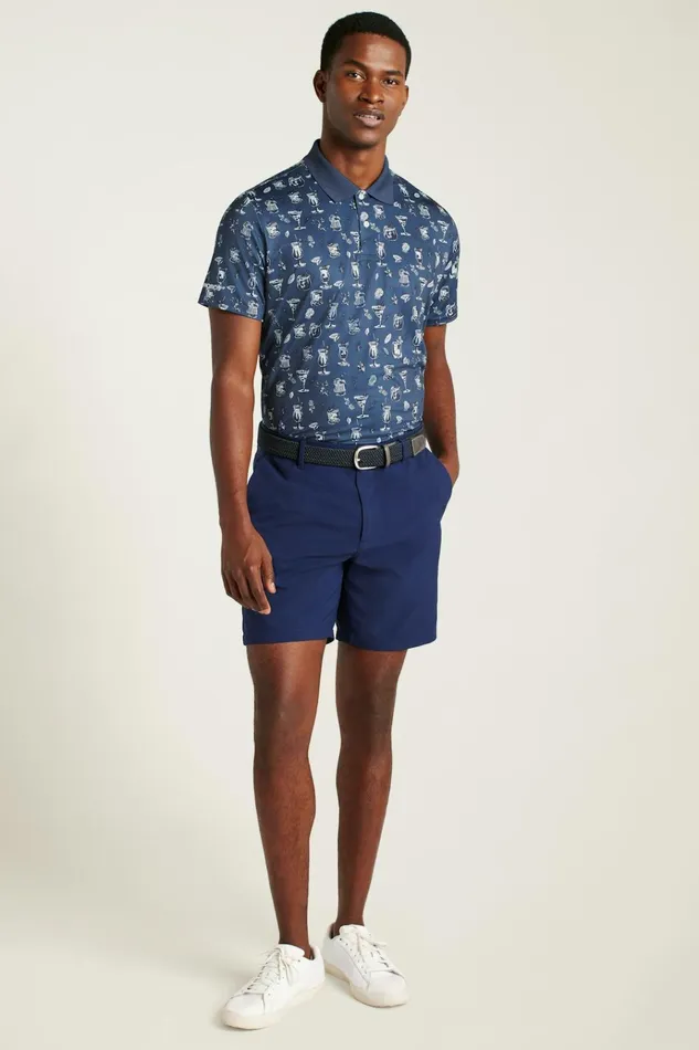 Men Golf Polos and Tops Bonobos The Performance Golf Polo Navy Tiki Bar