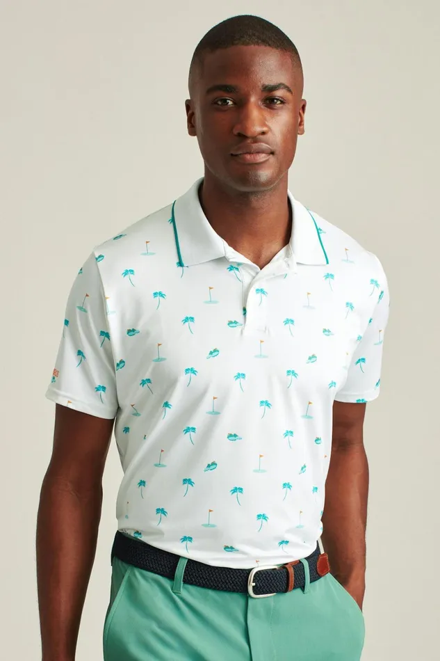 Men Golf Polos and Tops Bonobos The Tour Golf Polo White Golf Day