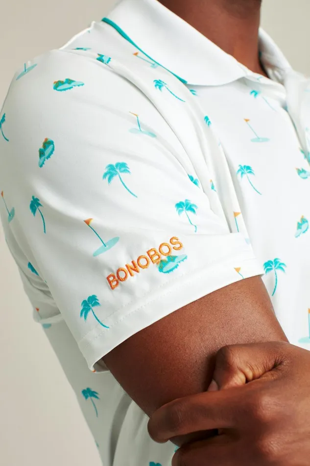 Men Golf Polos and Tops Bonobos The Tour Golf Polo White Golf Day