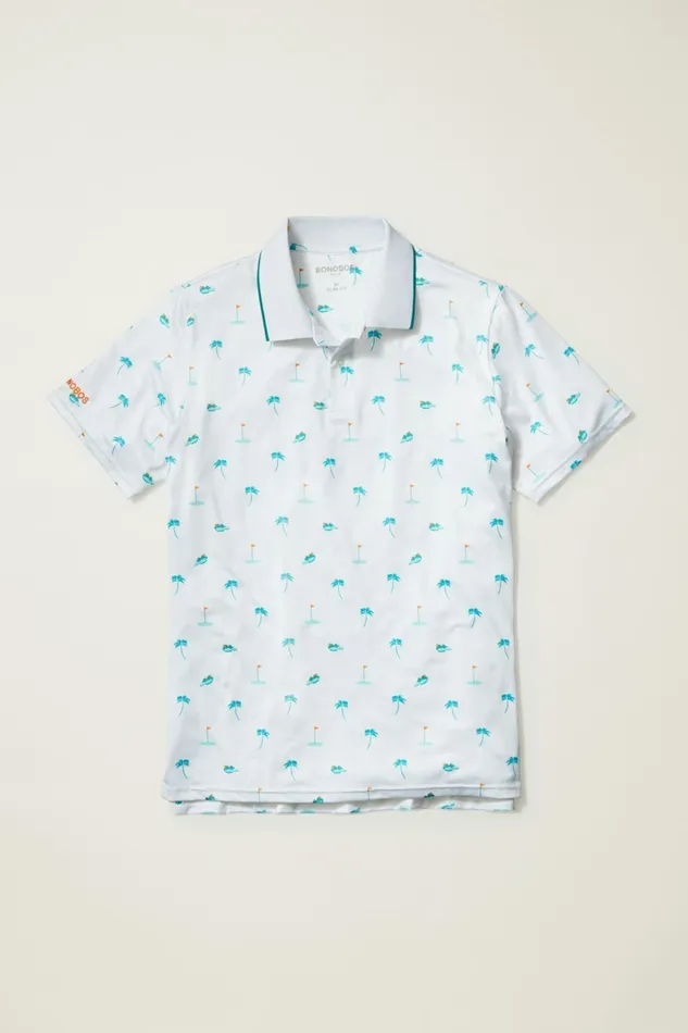 Men Golf Polos and Tops Bonobos The Tour Golf Polo White Golf Day
