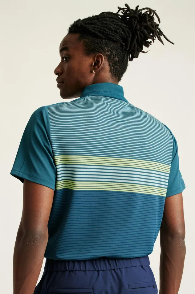 Men Golf Polos and Tops Bonobos Tour Pique Polo Blue Green Golf Multistripe