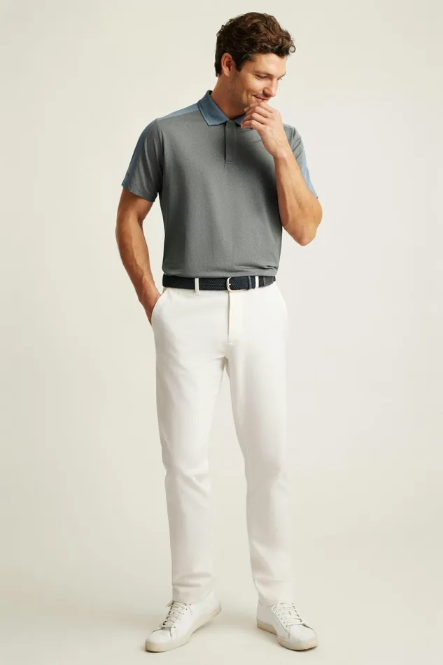 Men Golf Polos and Tops Bonobos Tour Pique Polo Grey Blue