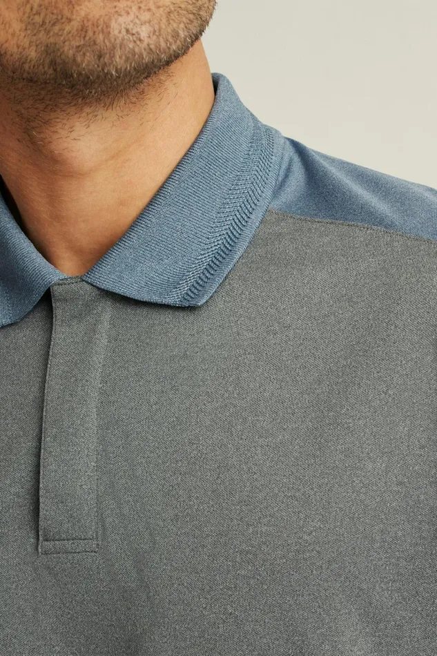Men Golf Polos and Tops Bonobos Tour Pique Polo Grey Blue