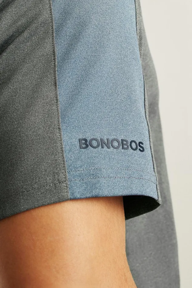 Men Golf Polos and Tops Bonobos Tour Pique Polo Grey Blue