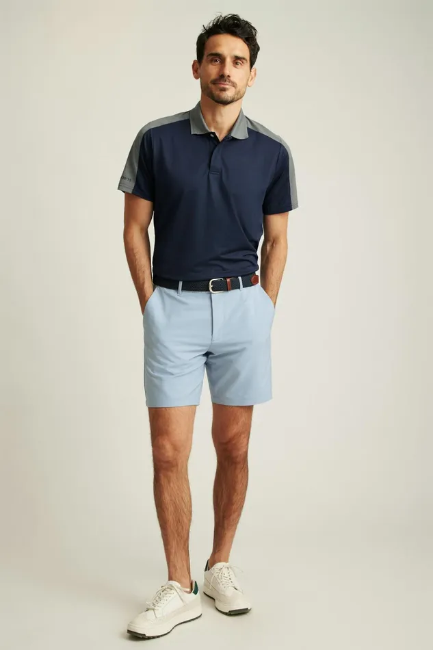Men Golf Polos and Tops Bonobos Tour Pique Polo Navy Grey