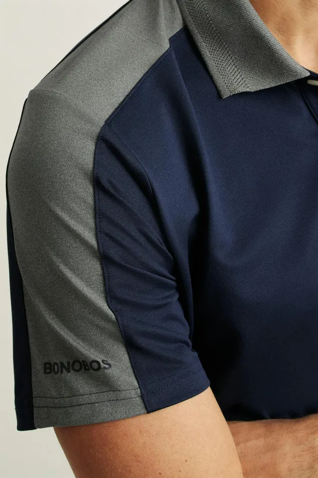 Men Golf Polos and Tops Bonobos Tour Pique Polo Navy Grey