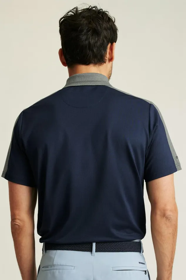 Men Golf Polos and Tops Bonobos Tour Pique Polo Navy Grey