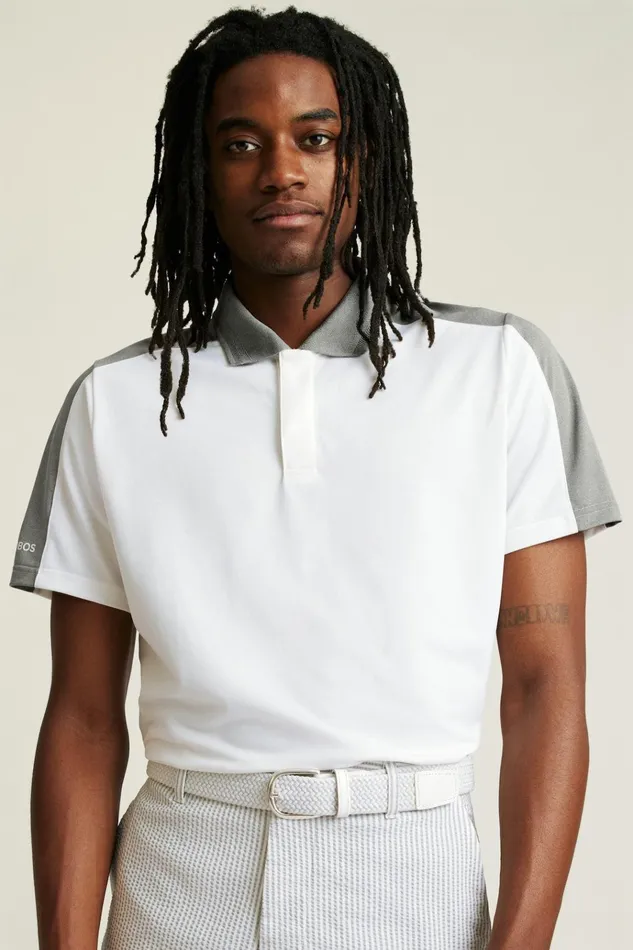 Men Golf Polos and Tops Bonobos Tour Pique Polo White Grey