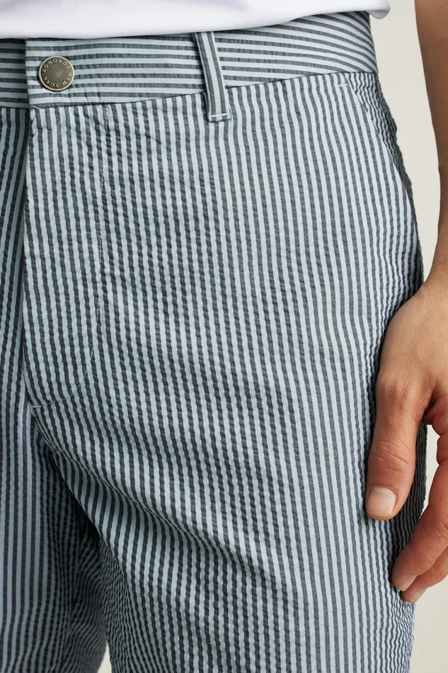 Men Golf Shorts Bonobos Performance Seersucker Golf Short Bluesy Stripe