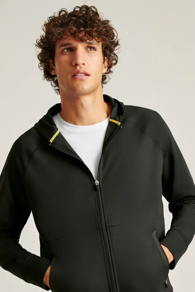 Men Half and FullZips Bonobos The Elements Full Zip Hoodie Black