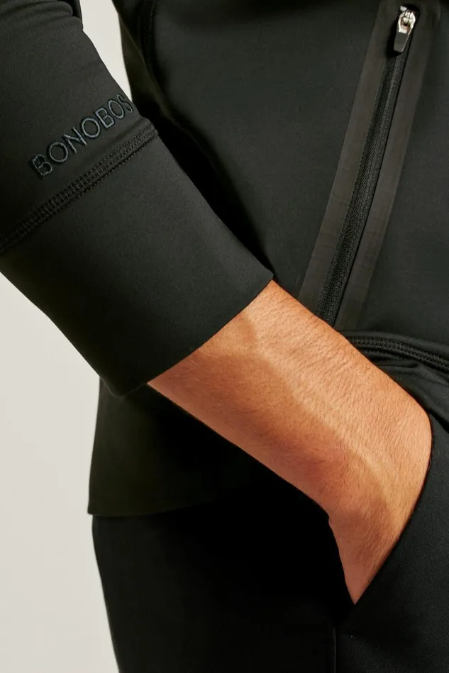 Men Half and FullZips Bonobos The Elements Full Zip Hoodie Black