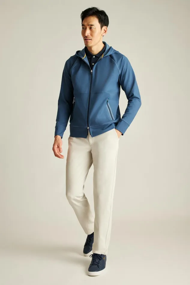 Men Half and FullZips Bonobos The Elements Full Zip Hoodie Naval Blue