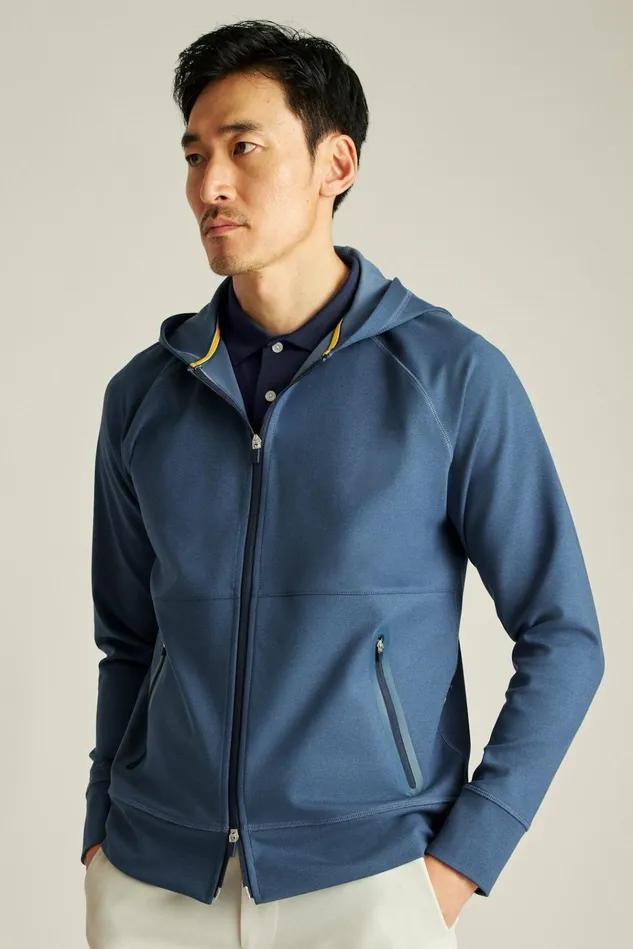 Men Half and FullZips Bonobos The Elements Full Zip Hoodie Naval Blue
