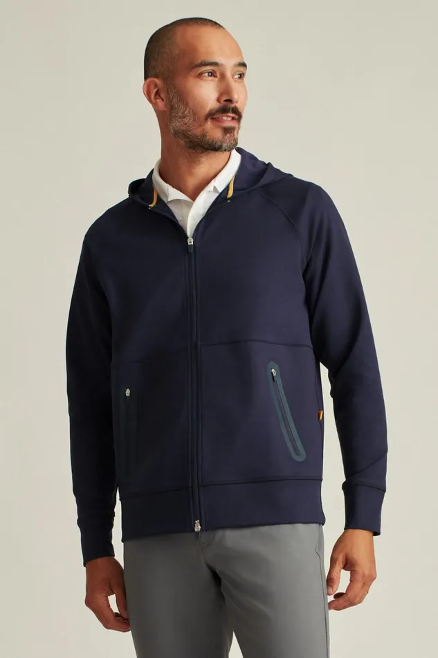 Men Half and FullZips Bonobos The Elements Full Zip Hoodie Navy