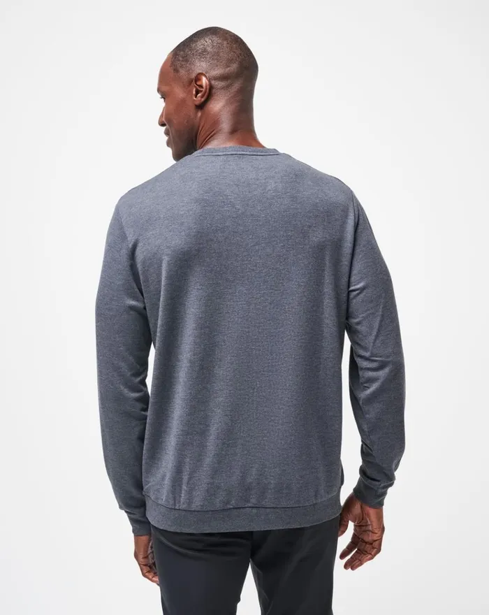 Men Hoodies and Sweatshirts TravisMathew AMENITIES CREW Heather Dark Grey