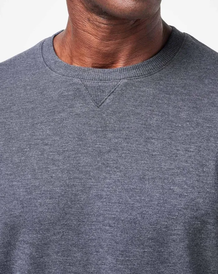Men Hoodies and Sweatshirts TravisMathew AMENITIES CREW Heather Dark Grey