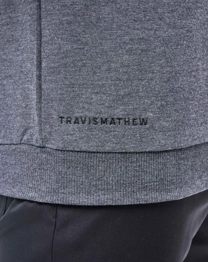 Men Hoodies and Sweatshirts TravisMathew AMENITIES CREW Heather Dark Grey